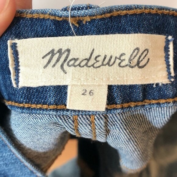 MADEWELL High-Rise Denim Shorts in Glenoaks Wash: Cutoff Edition Size 26 - Picture 4 of 8